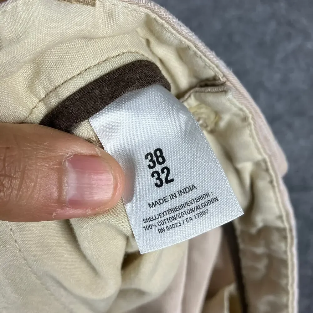 Old Navy Pants Mens Size 38x32 Beige Chino Straight Fit Flat Front Casual Slacks
